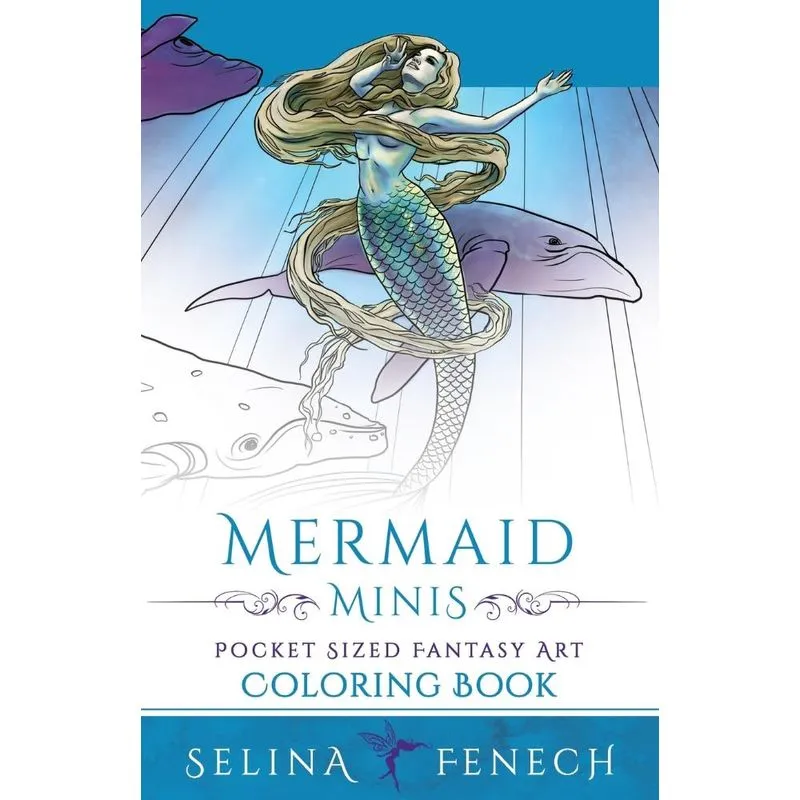Mermaid Minis - Pocket Sized Fantasy Art Coloring Book. Mermaid Minis - Pocket Sized Fantasy Art Coloring Book