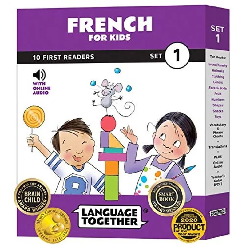 Francês para Crianças: 10 Livros do Primeiro Leitor com Áudio Online e 100 Palavras de Vocabulário (Começando a Aprender Francês) - Conjunto 1 por linguagem juntos
