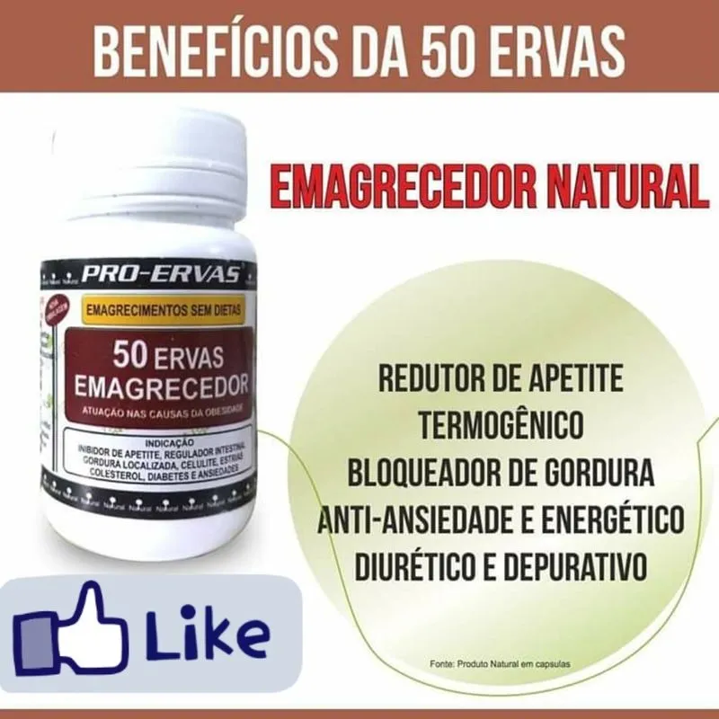 50 Ervas 500 Mg em cápsulas