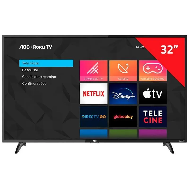 Tv. Aoc 32 Pol Smart Roku Led Hd 32s5195/78g