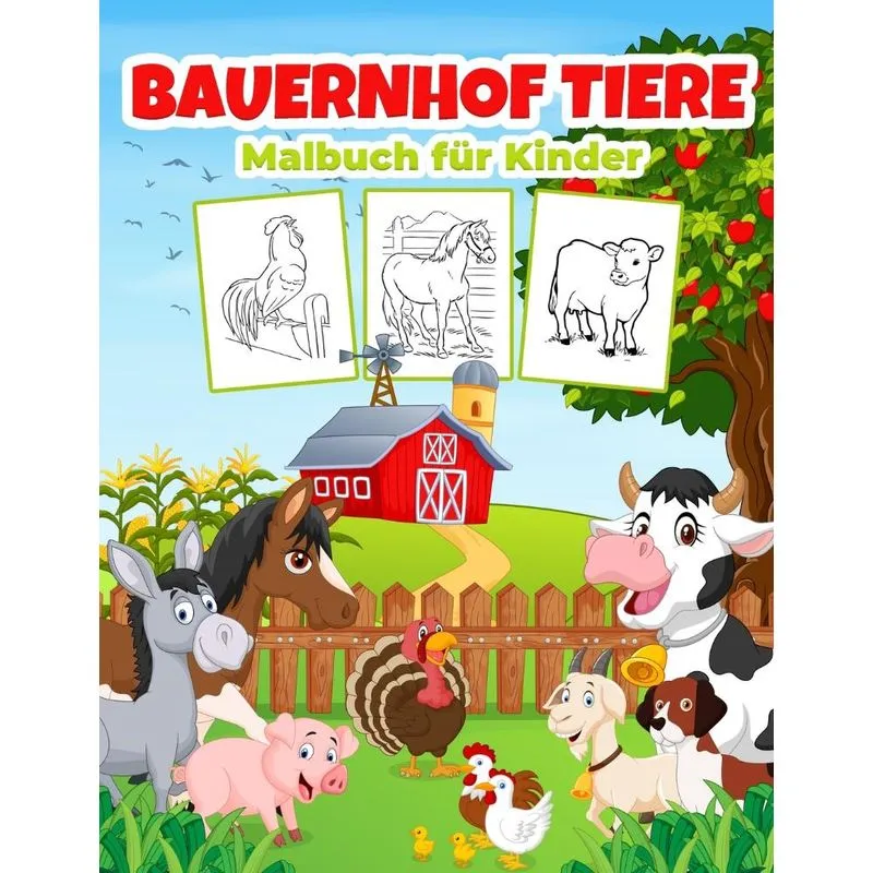 Bauernhof Tiere Malbuch für Kinder