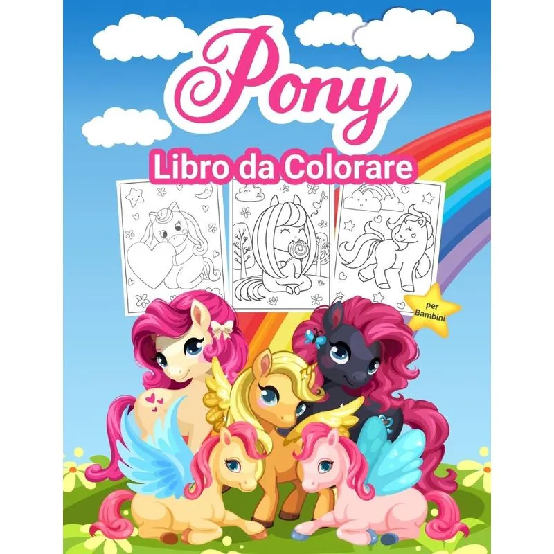 Pony Libro da Colorare per Bambini
