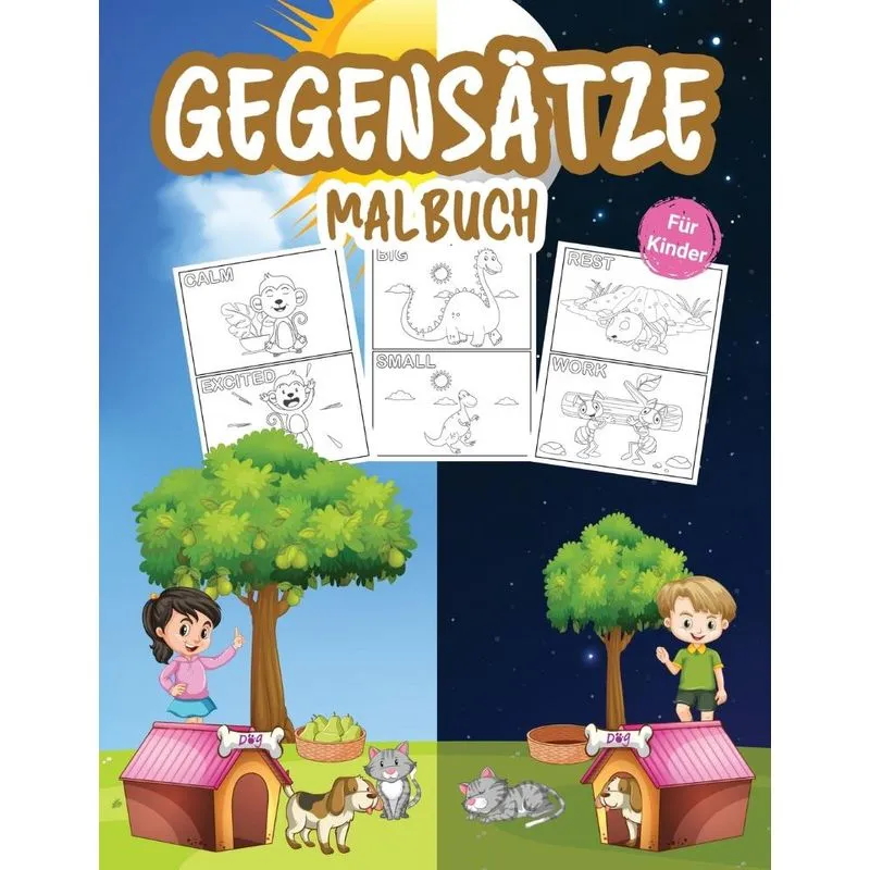 Gegensätze Malbuch für Kinder