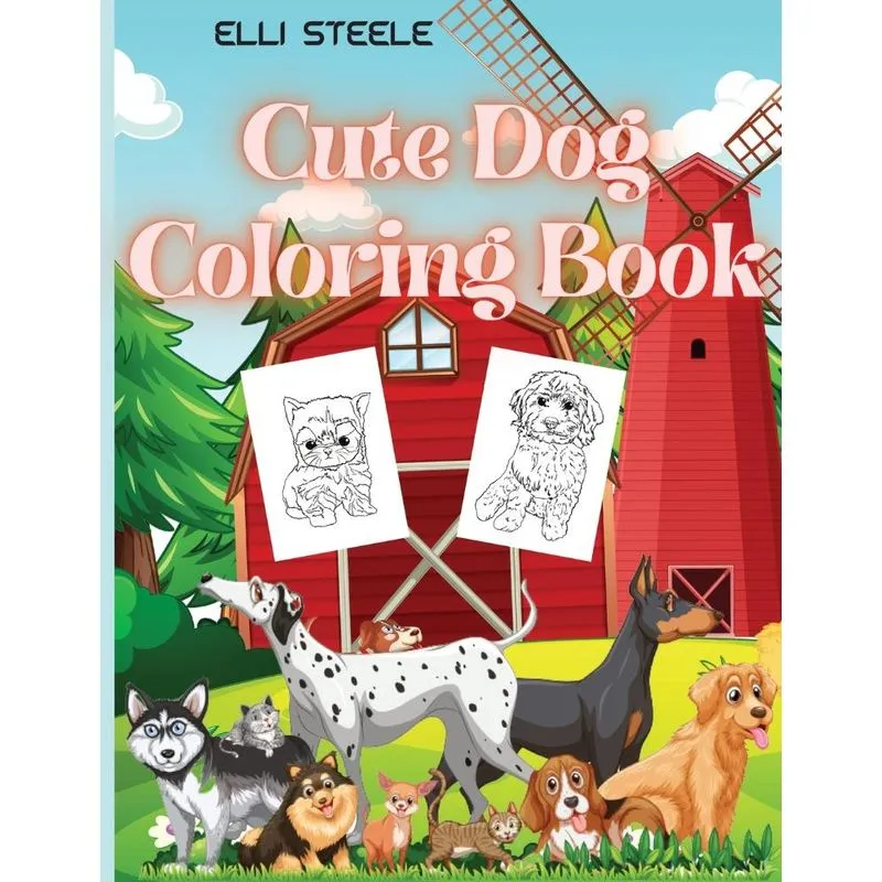 Cute Dog Coloring Book