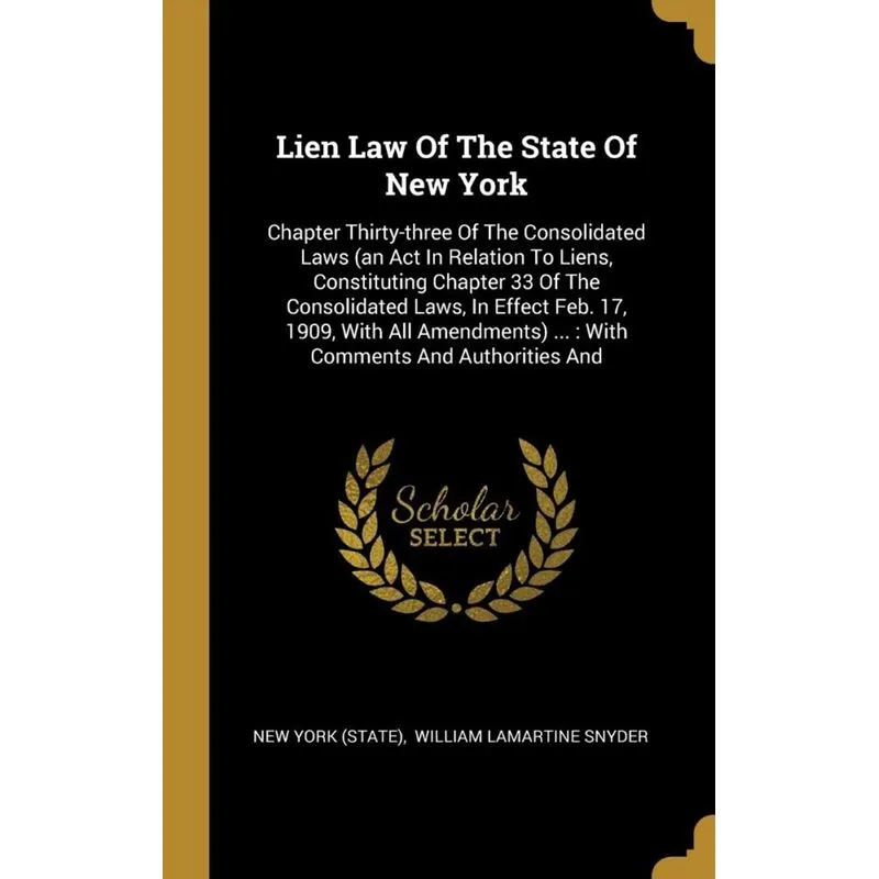 Lien Law Of The State Of New York