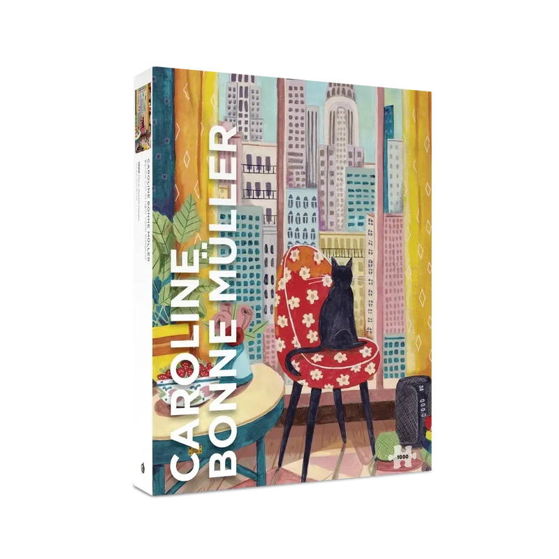 Black Cat in New York Window 1000 Piece Jigsaw Puzzle Pomegranate