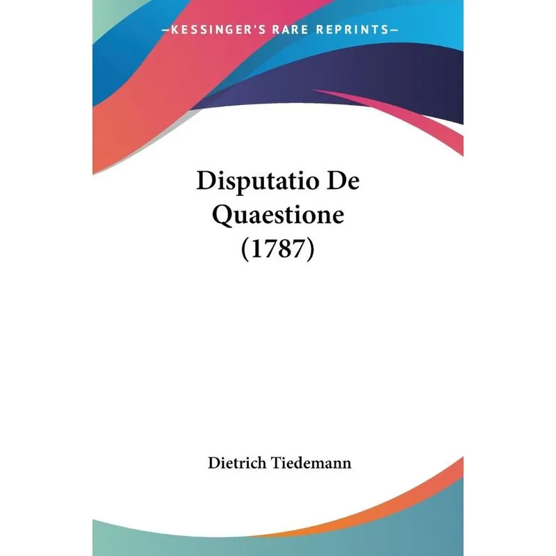 Disputatio De Quaestione (1787)