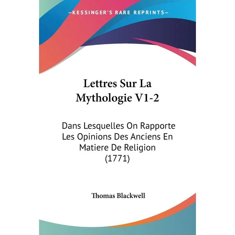 Lettres Sur La Mythologie V1-2