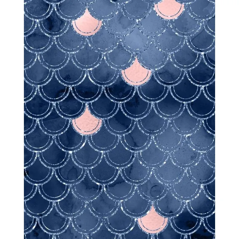 Blush and Navy Mermaid Scales Composition Notebook - Large Unruled Notebook - 8x10 Blank Notebook (Softcover Journal / Notebook / Sketchbook / Diary)