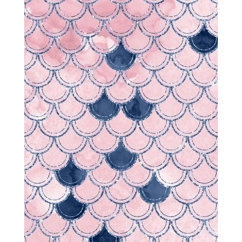 Blush and Navy Mermaid Scales Composition Notebook - Large Unruled Notebook - 8x10 Blank Notebook (Softcover Journal / Notebook / Sketchbook / Diary)