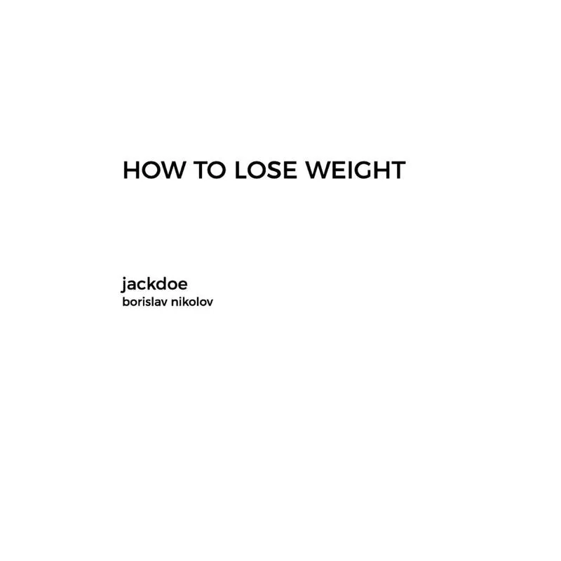 HOW TO LOSE WEIGHT