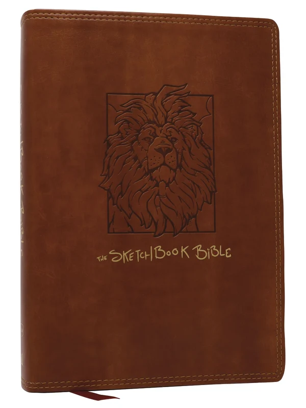 The Sketchbook Bible: The Complete Bible with Hundreds of Illustrations (NKJV, Brown Leathersoft, Red Letter, Comfort Print) Hardback