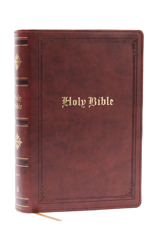 NKJV Bible: Personal Size Giant Print, Brown Leathersoft, Holy Bible, Red Letter, Comfort Print: New King James Version Hardback