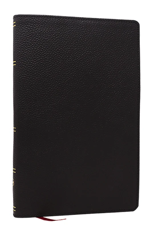 NKJV, Personal Size New Testament, Black Genuine Leather, Red Letter, Comfort Print Leatherbound Hardback