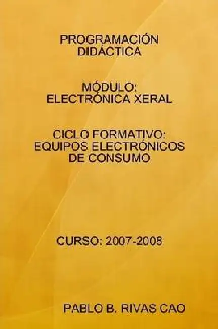 Programación Didáctica "Electrónica Xeral" Paperback