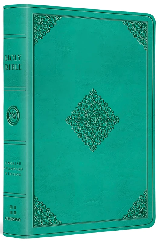 Esv, Value Large Print Compact Bible (Trutone, Teal, Ornament Design)