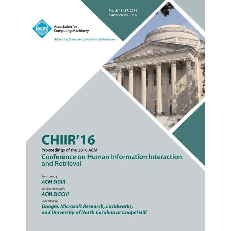 Livro CHIIR 16 ACM SIGIR Conference on Human Information Interaction and Retrieval