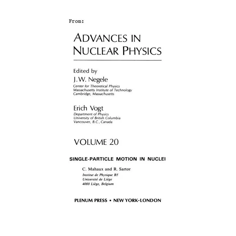 Advances in Nuclear Physics