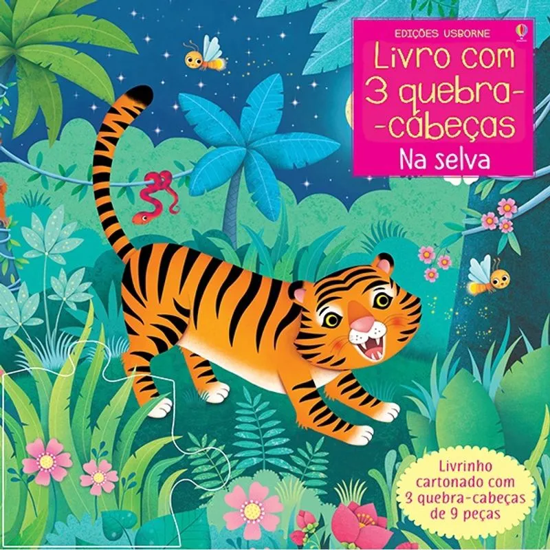 Livro - Na selva: livro com 3 quebra-cabeças