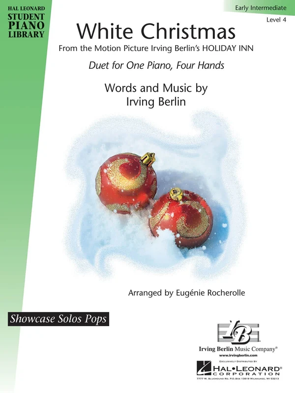 White Christmas Early Intermediate Level 4 Showcase Solos Pop Duet for One Piano, Four Hands 獨奏 二重奏 鋼琴四手聯彈