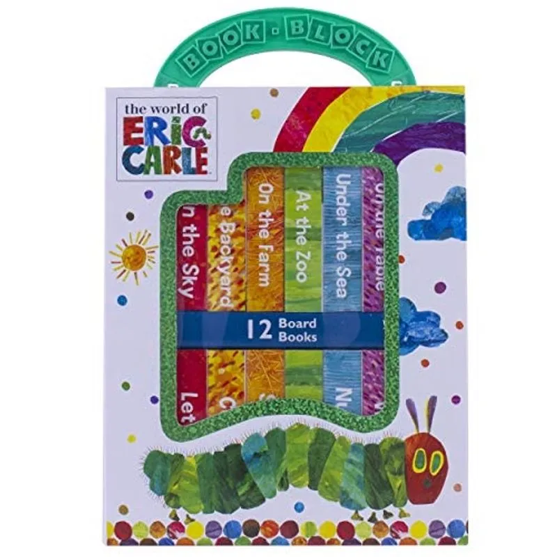World of Eric Carle, My First Library Board Book Block 12-Book Set - First Words, Alphabet, Numbers, and More! - Pi Kids