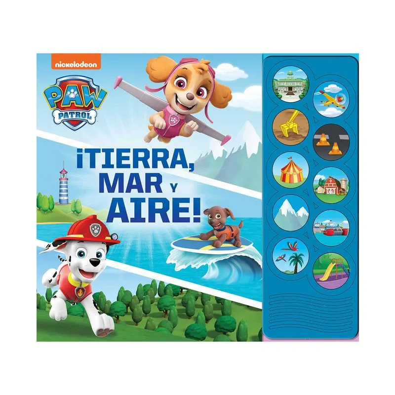 Paw patrol, tierra, mar y aire 10 botones