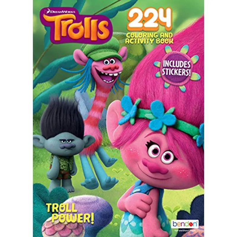 Trolls Troll Power Da Bendon Dreamworks! Livro De Colorir E Atividades De 224 Páginas Com Mais De 30 Adesivos