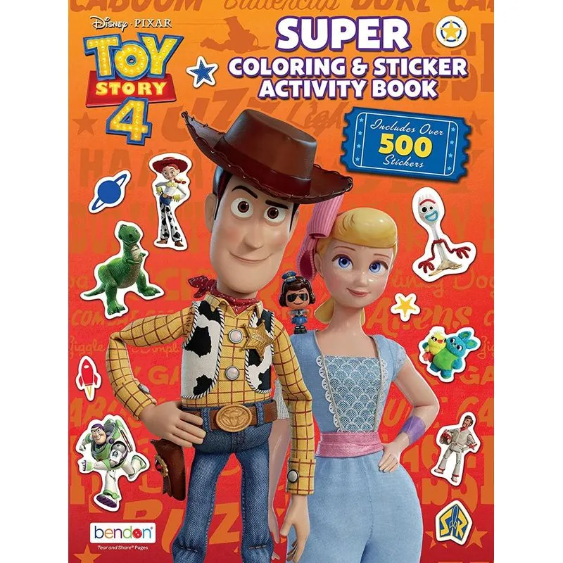 Disney Toy Story 4 Livro de Atividades de Adesivos Gigantes com 500 Adesivos Bendon 45665