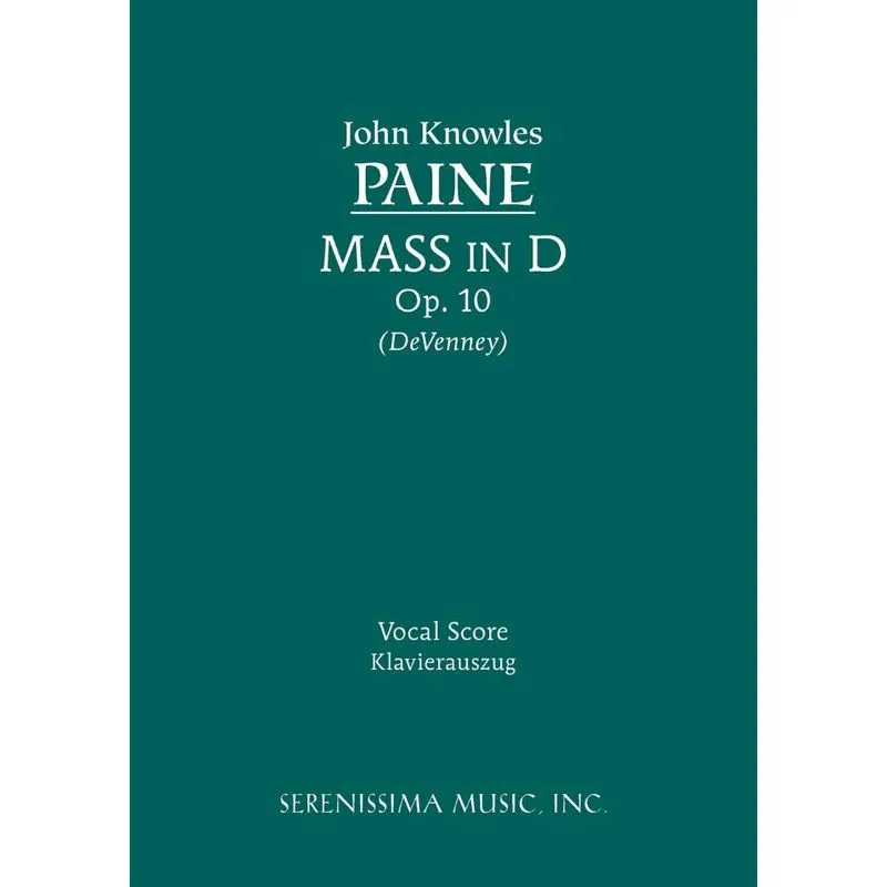 Mass in D, Op. 10 - Vocal score