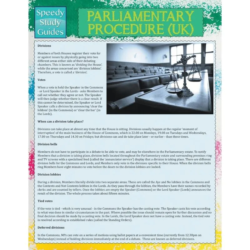 Parliamentary Procedure (UK) (Speedy Study Guide)