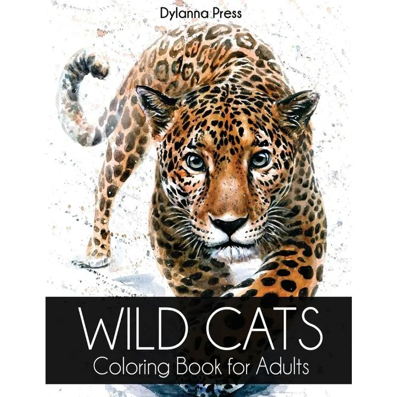 Wild Cats Coloring Book for Adults