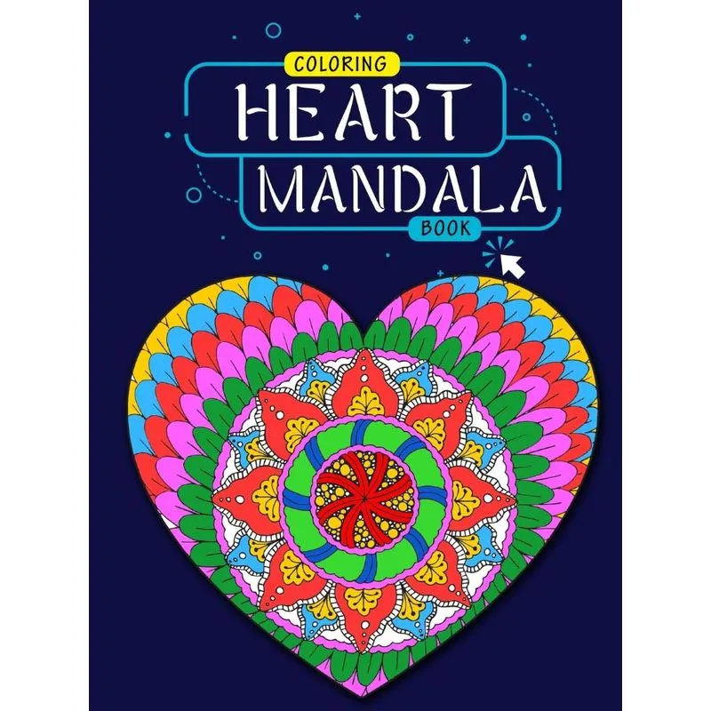 Hearts Mandala coloring book
