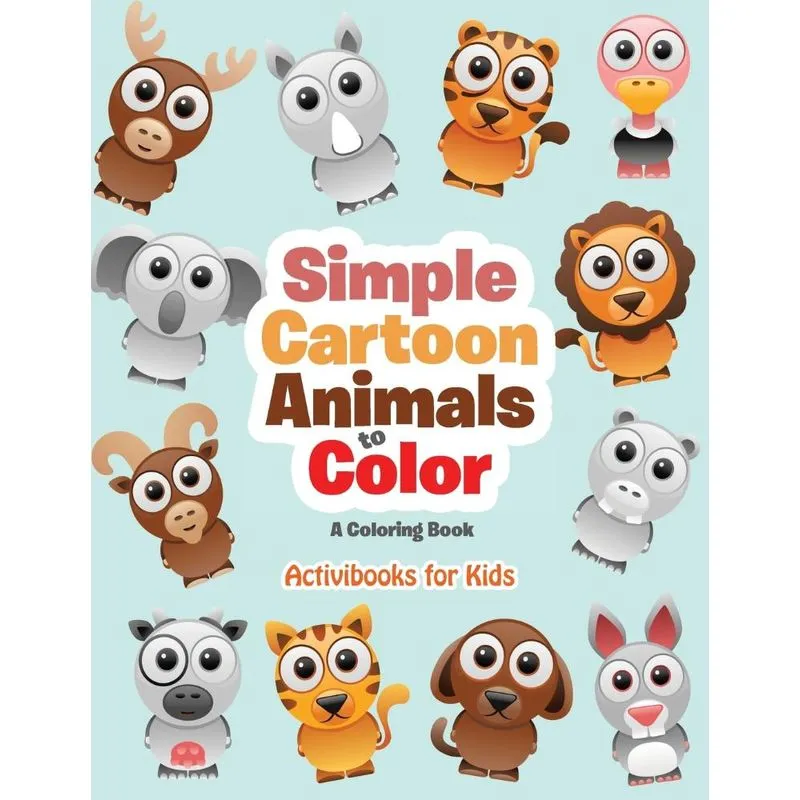 Simple Cartoon Animals to Color