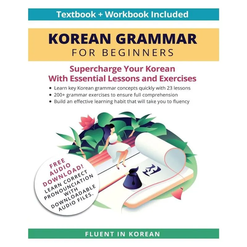 Livro Korean Grammar for Beginners Textbook + Workbook Included