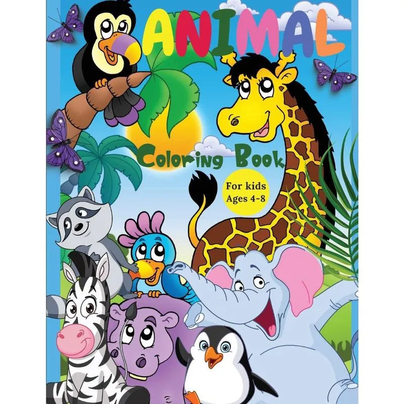 Animal Coloring Book For Kids Ages 4-8