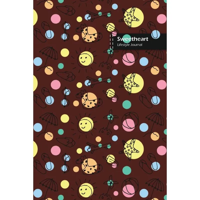 Sweetheart Lifestyle Journal, Blank Write-in Notebook, Dotted Lines, Wide Ruled, Medium Size (A5) 6 x 9 In (Brown)