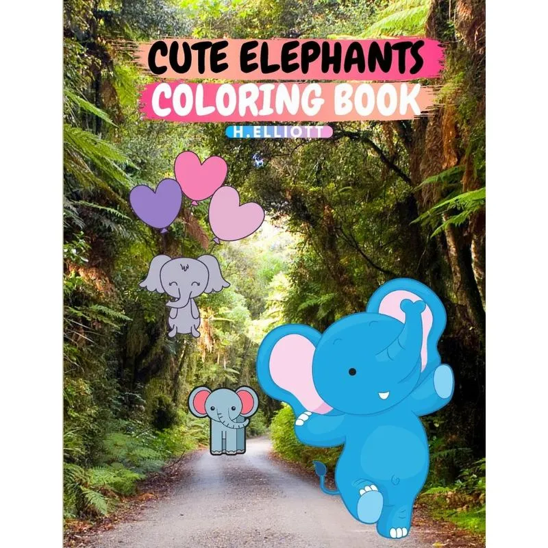 Cute Elephants Coloring Book