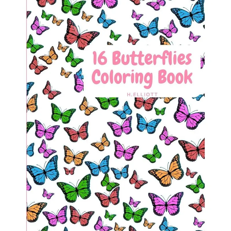 16 Butterflies Coloring Book