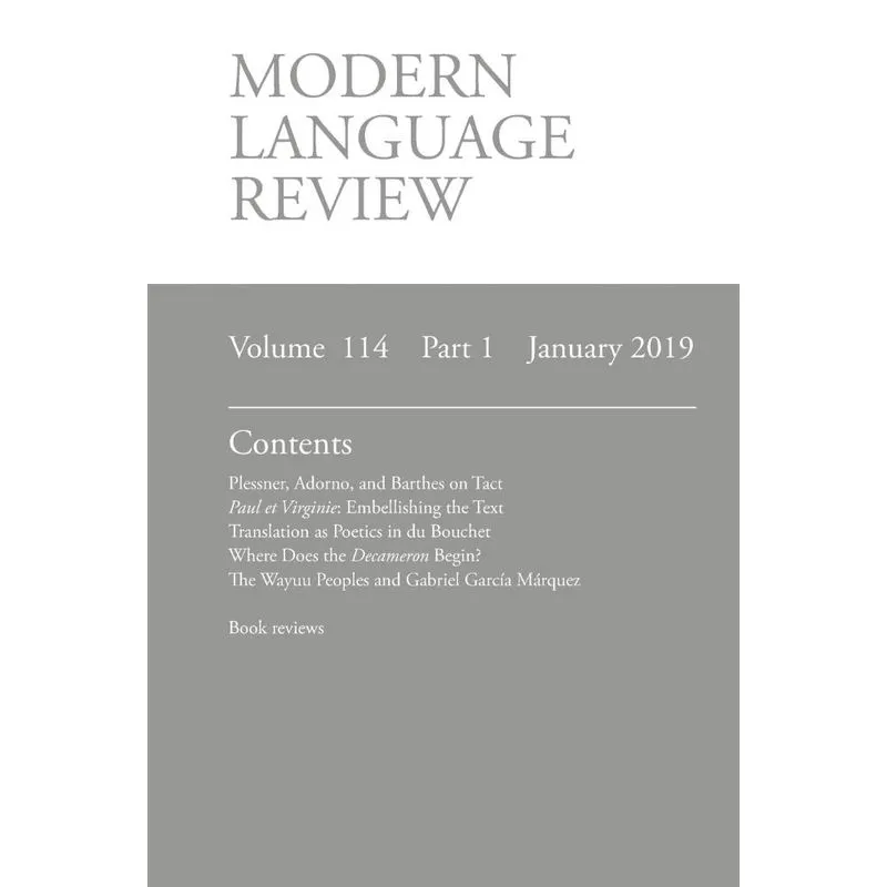 Modern Language Review (114