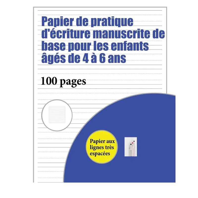 Papier de pratique décriture manuscrite de base pour les e