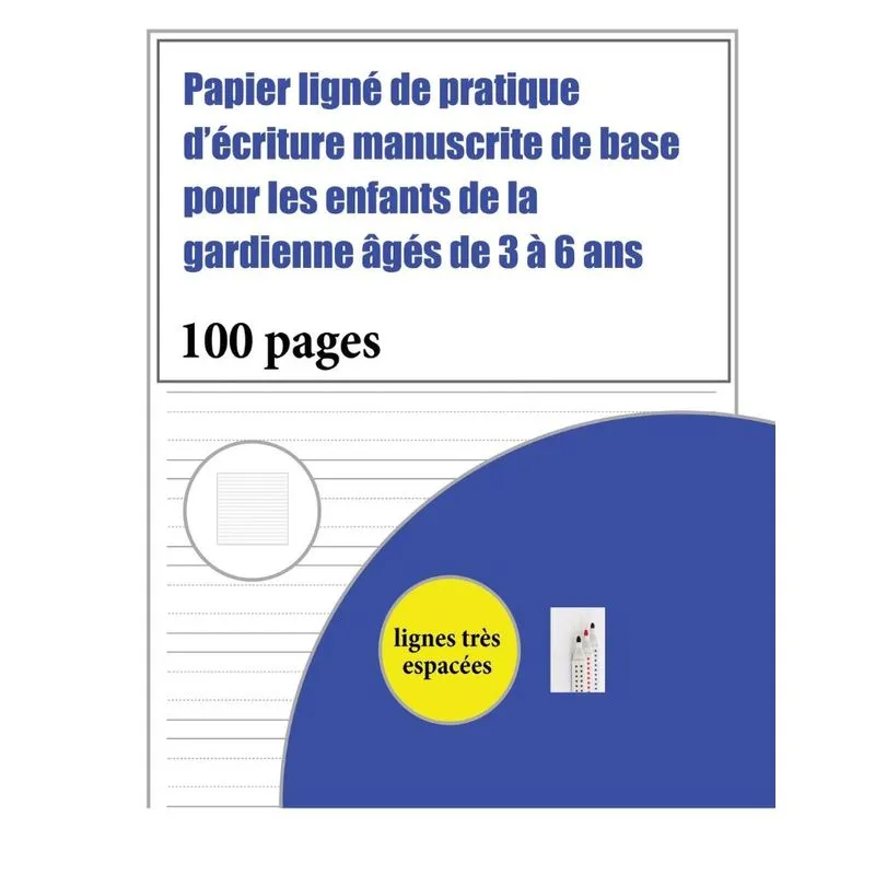 Papier ligné de pratique décriture manuscrite de base pour