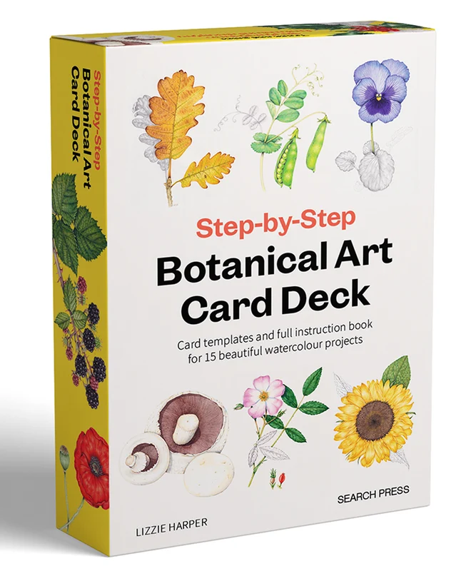 Step by Step Botanical Art Guidebook and Card Deck: 15 Templates and Projects for Beginners