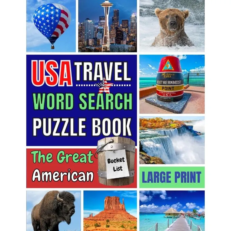 USA Travel Word Search Puzzle Book