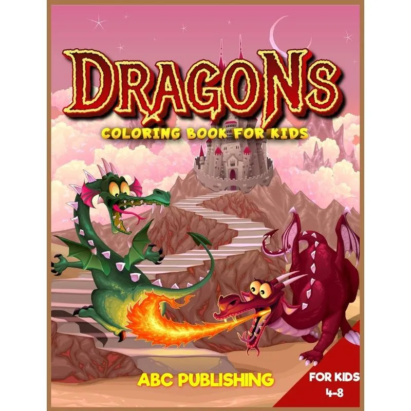 Dragons coloring book for kids 4-8