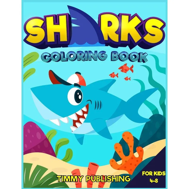 Sharks Coloring book for kids 4-8