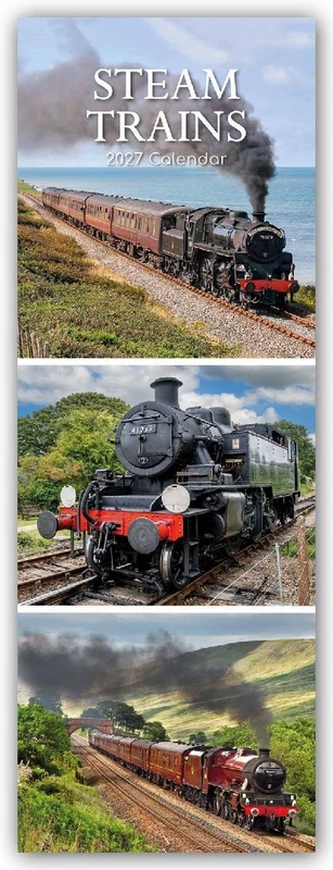 Steam Trains - Dampflokomotiven - Slimline-Kalender 2027