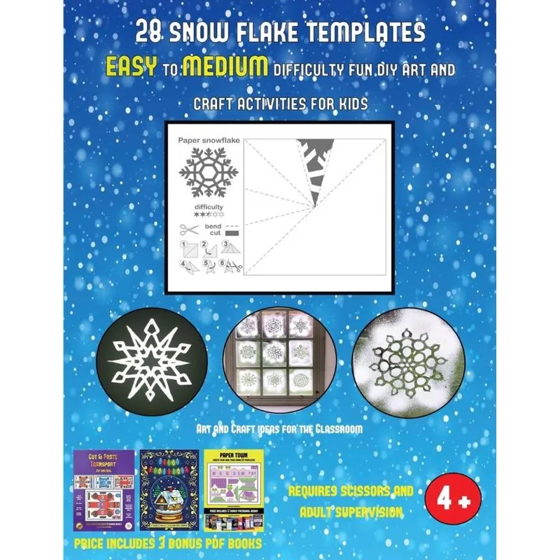 Art and Craft Ideas for the Classroom (28 snowflake templates - easy to medium difficulty level fun DIY art and craft activities for kids)
