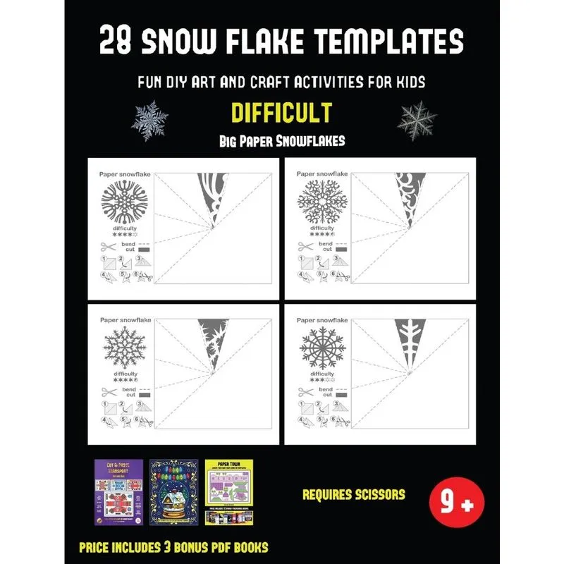 Big Paper Snowflakes (28 snowflake templates - Fun DIY art