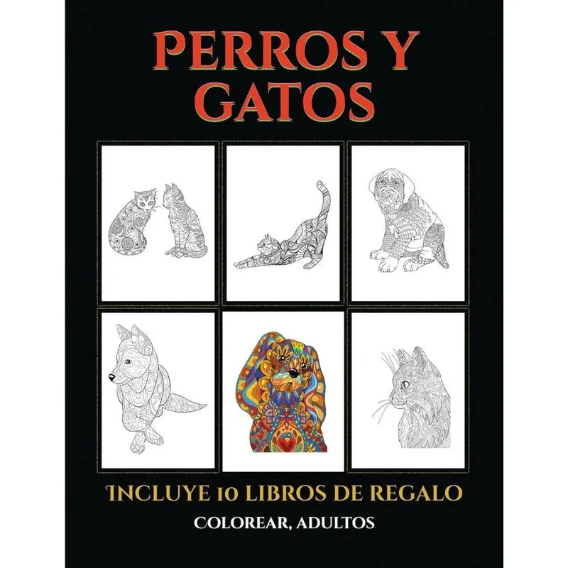 Colorear, adultos (Perros y gatos)