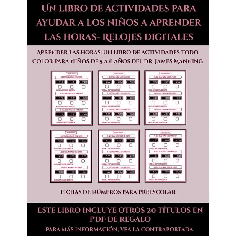 Fichas de números para preescolar (Un libro de actividades